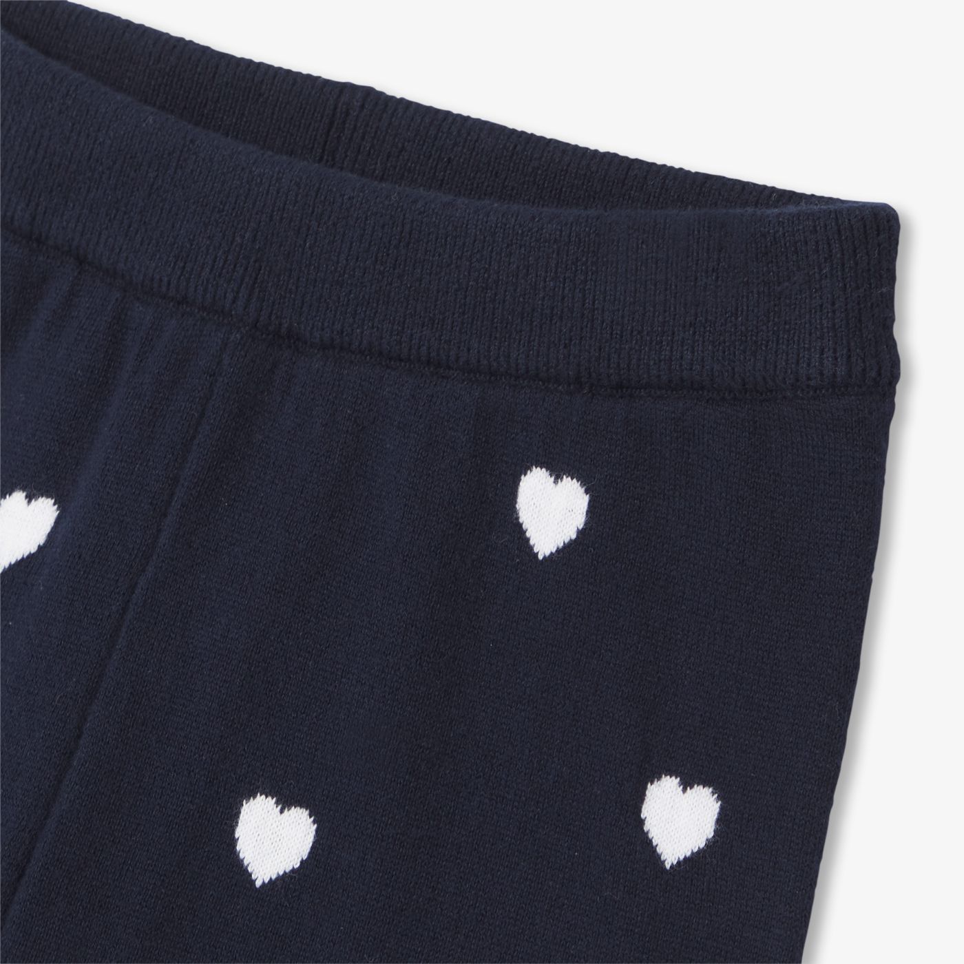 Baby girl trousers with heart motif - Navy Blue/White