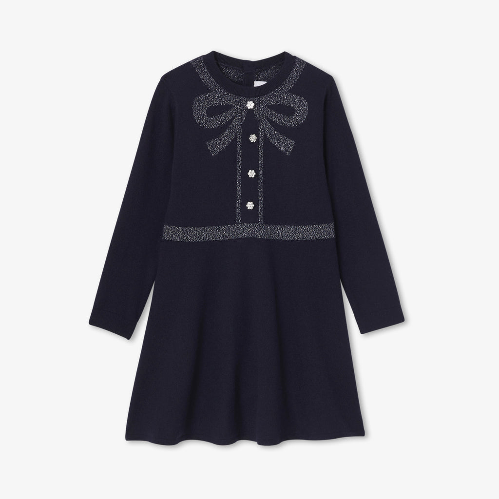 Jacadi Knit Dress for Girls - Navy