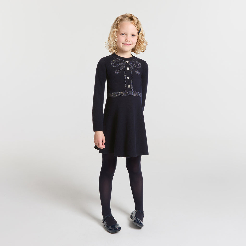 Jacadi Knit Dress for Girls - Navy