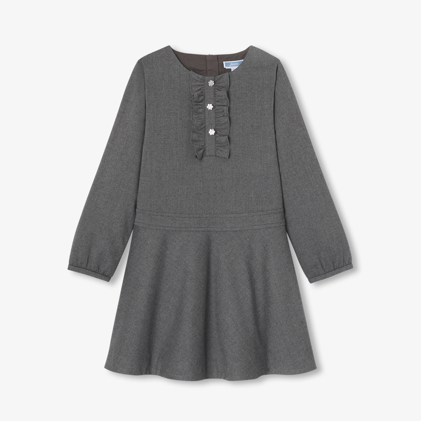 Jacadi Flannel Dress for Girls - Grey