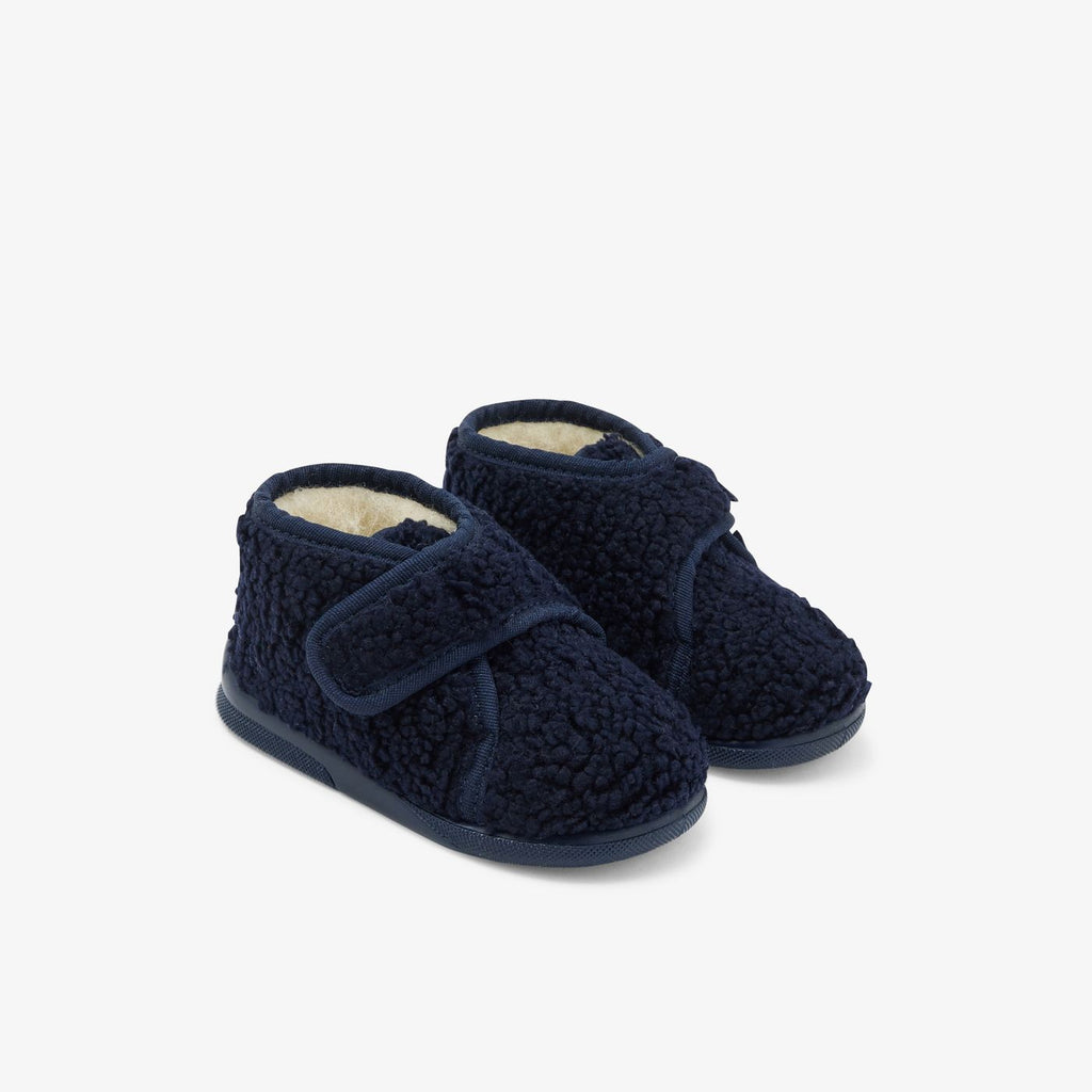 Baby boy faux fur slippers - Navy Blue Jacadi