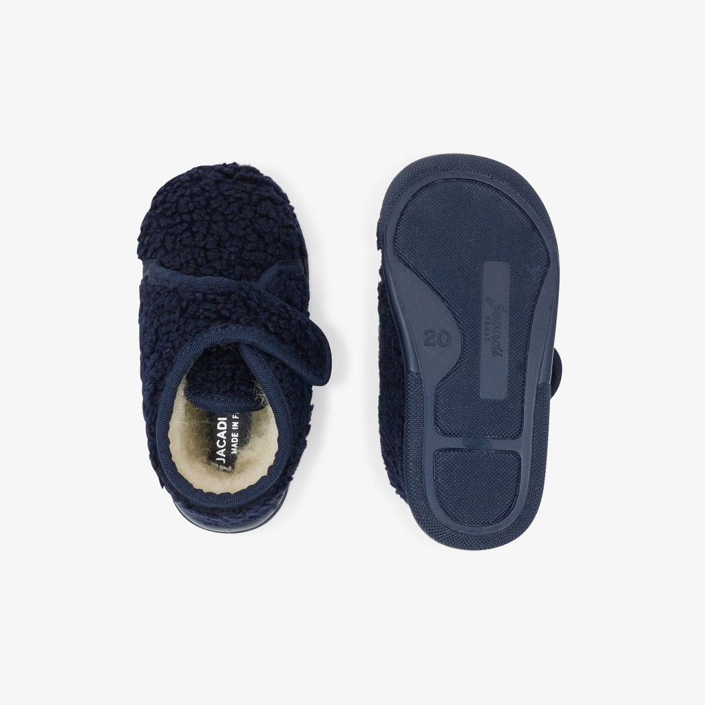 Baby boy faux fur slippers - Navy Blue Jacadi