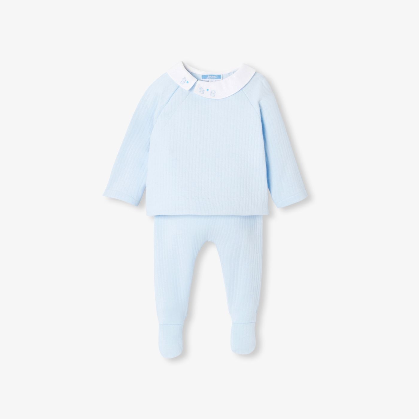 Baby boy double jersey comfort outfit set - Light Blue