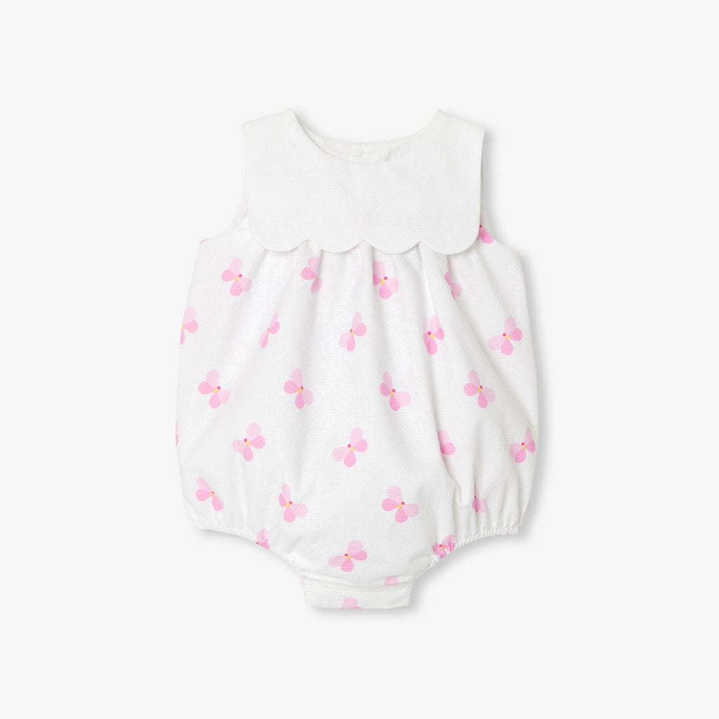 Romper in Cotton Piqué Baby Girl - White/Multicolour