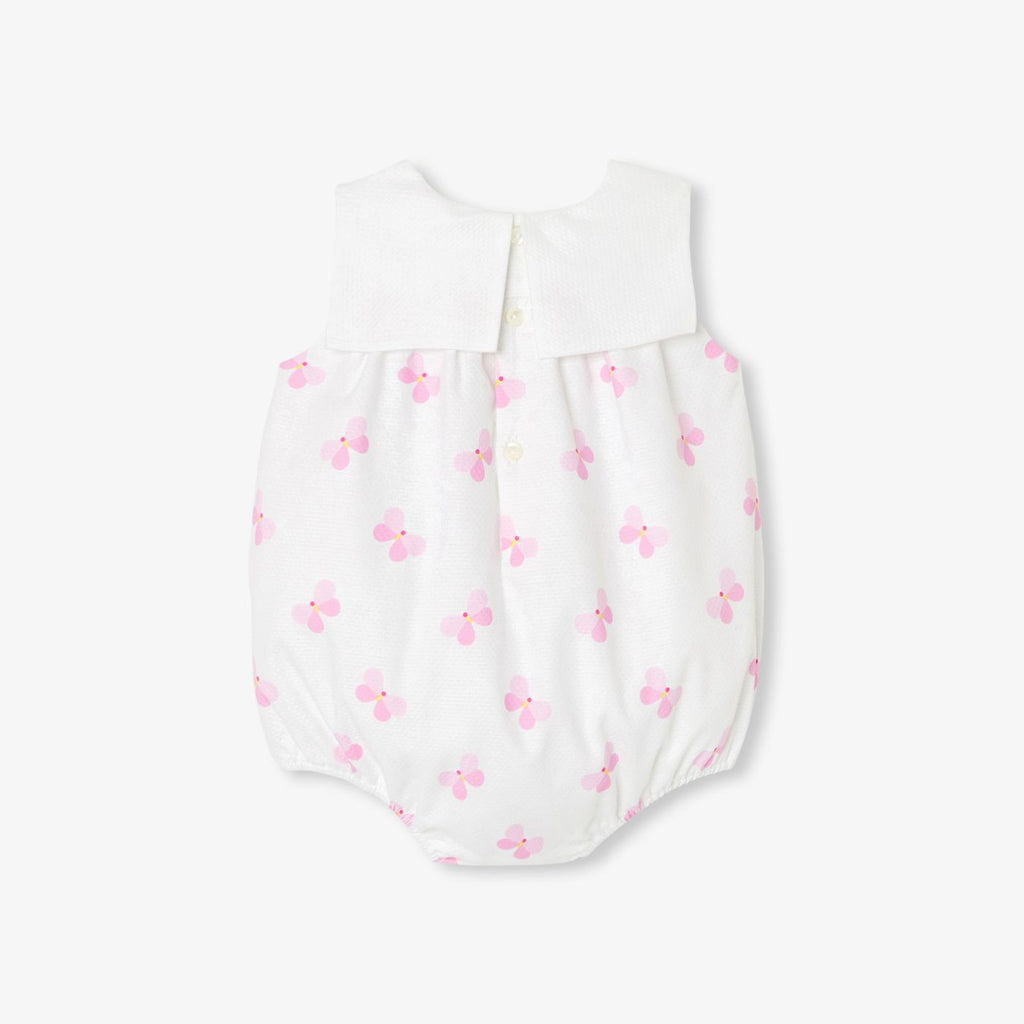 Romper in Cotton Piqué Baby Girl - White/Multicolour