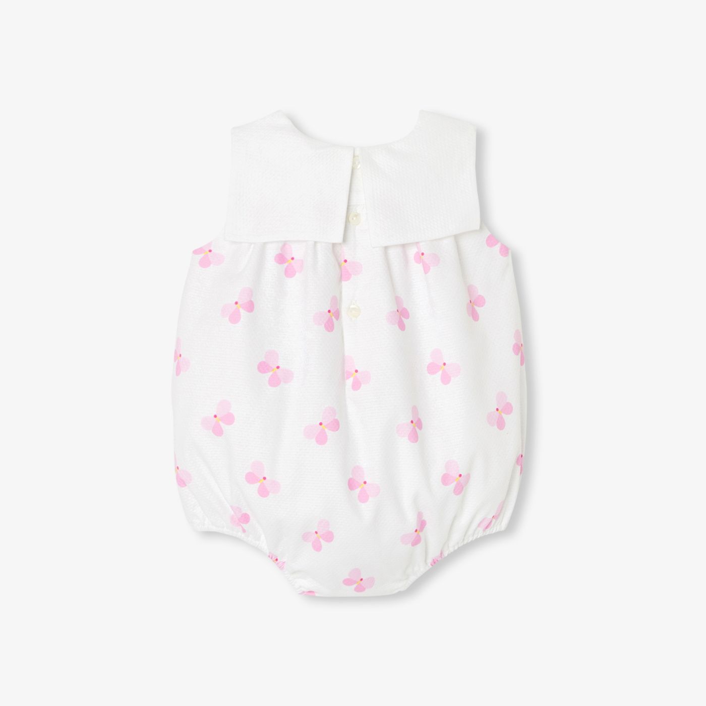 Romper in Cotton Piqué Baby Girl - White/Multicolour