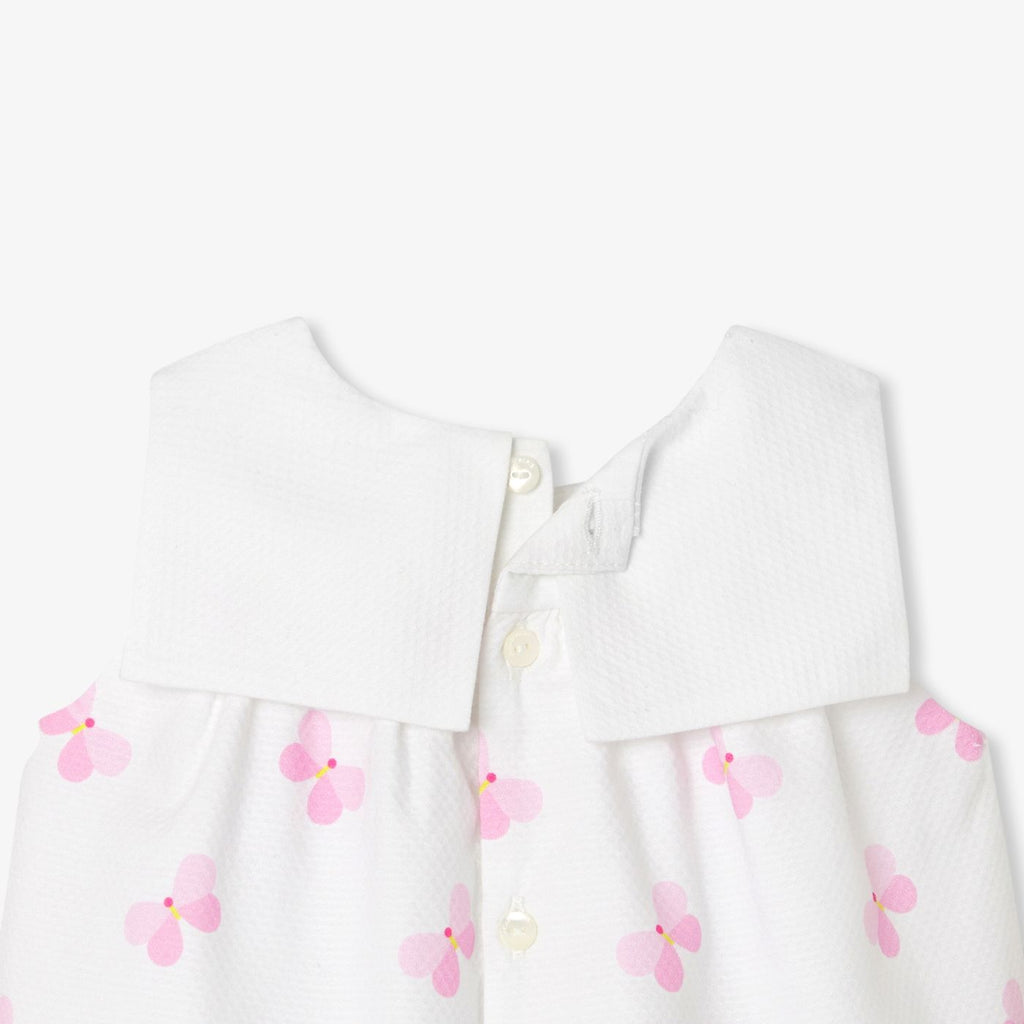 Romper in Cotton Piqué Baby Girl - White/Multicolour