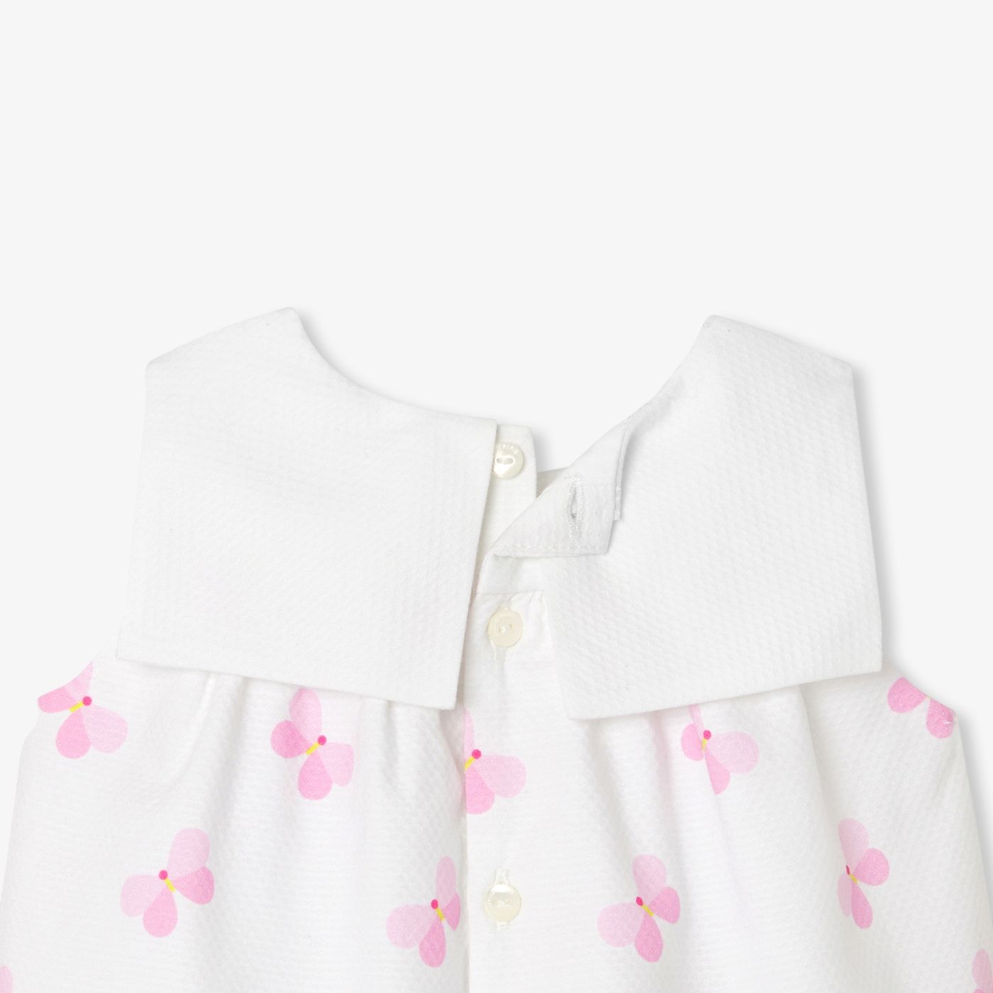 Romper in Cotton Piqué Baby Girl - White/Multicolour