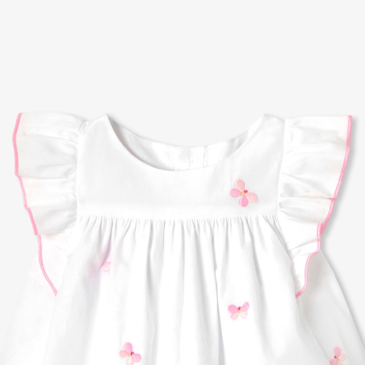Dress in Cotton Poplin Baby Girl - White/Multicolour