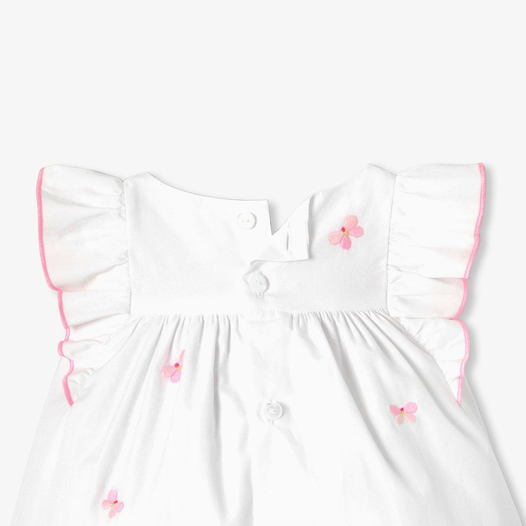 Dress in Cotton Poplin Baby Girl - White/Multicolour