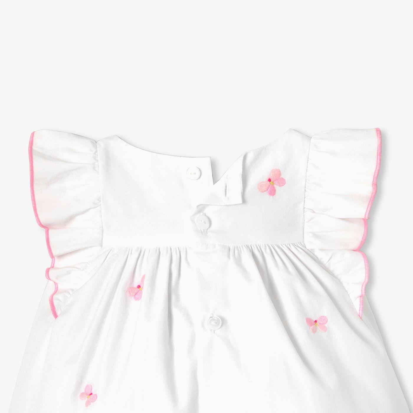 Dress in Cotton Poplin Baby Girl - White/Multicolour