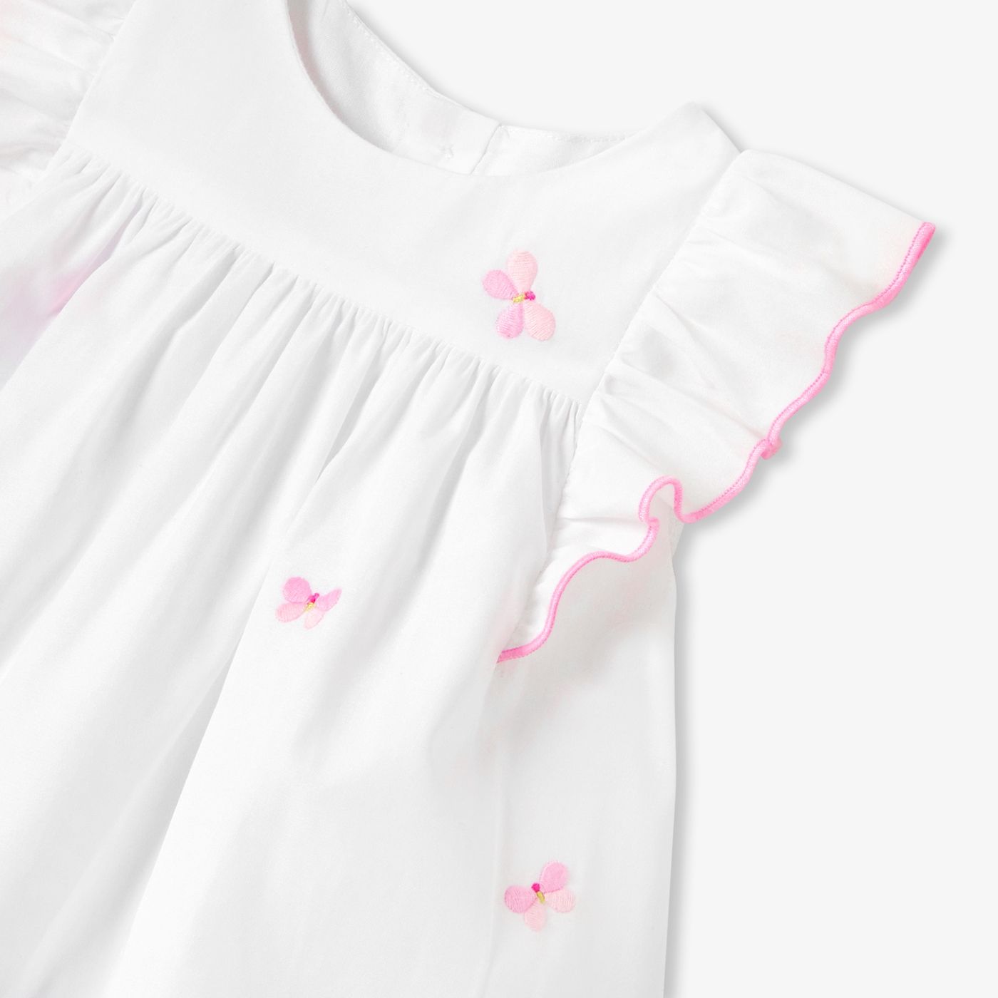 Dress in Cotton Poplin Baby Girl - White/Multicolour