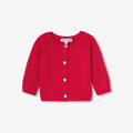 Baby girl cotton garter-stitch cardigan - Jacadi Red
