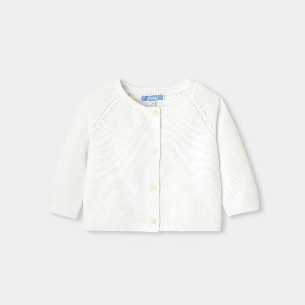 Baby girl cotton garter-stitch cardigan