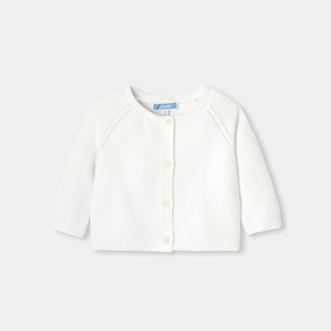 Baby girl cotton garter-stitch cardigan