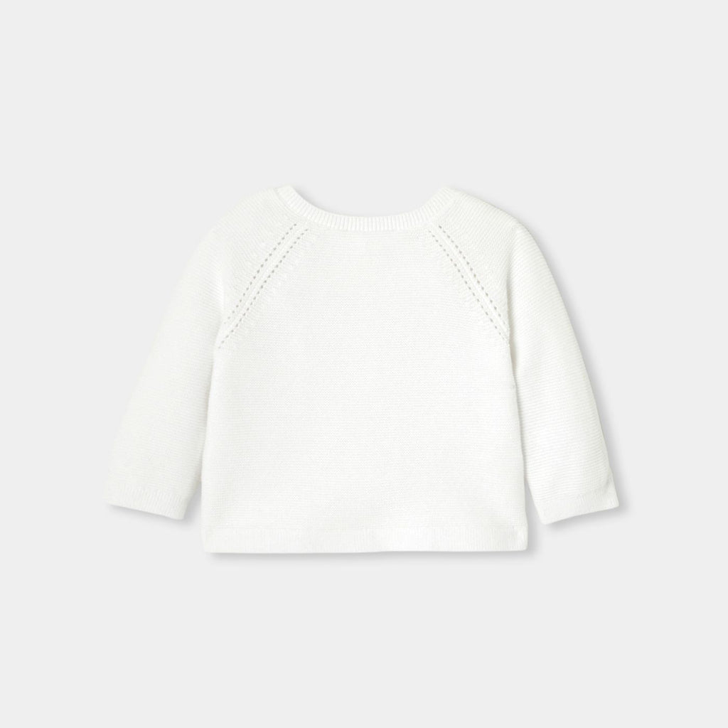 Baby girl cotton garter-stitch cardigan