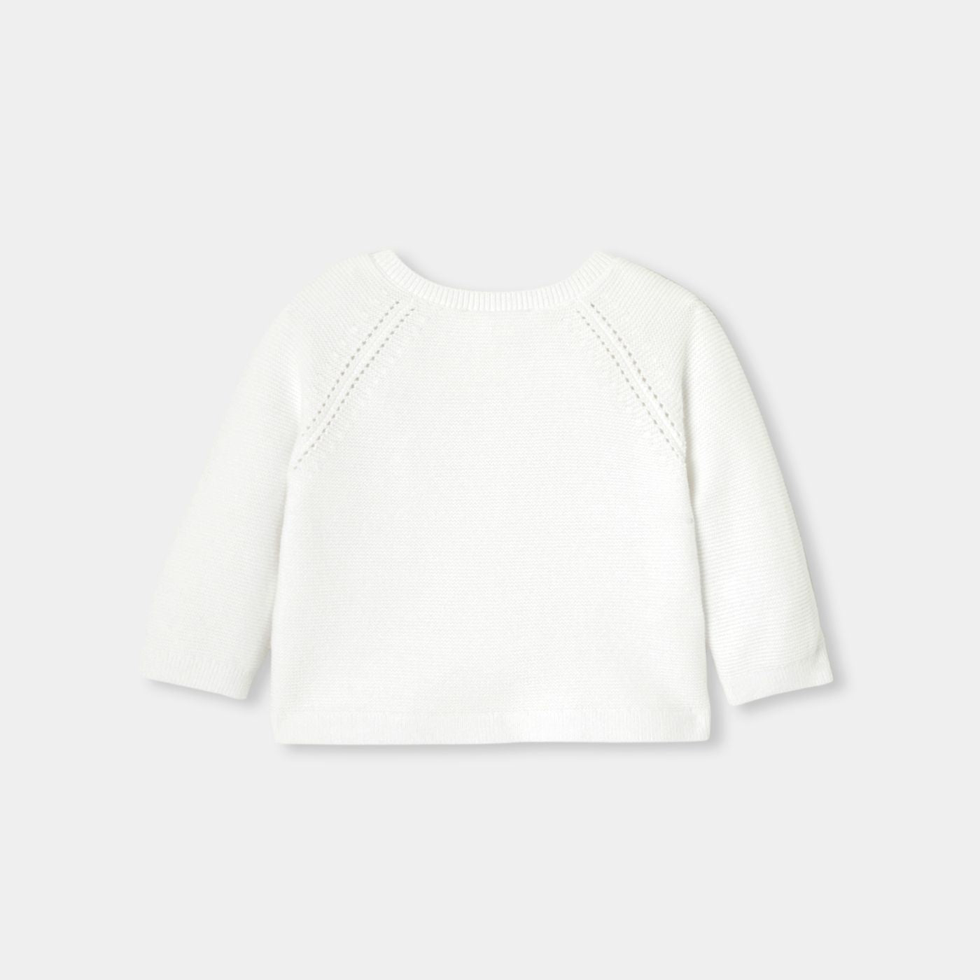 Baby girl cotton garter-stitch cardigan