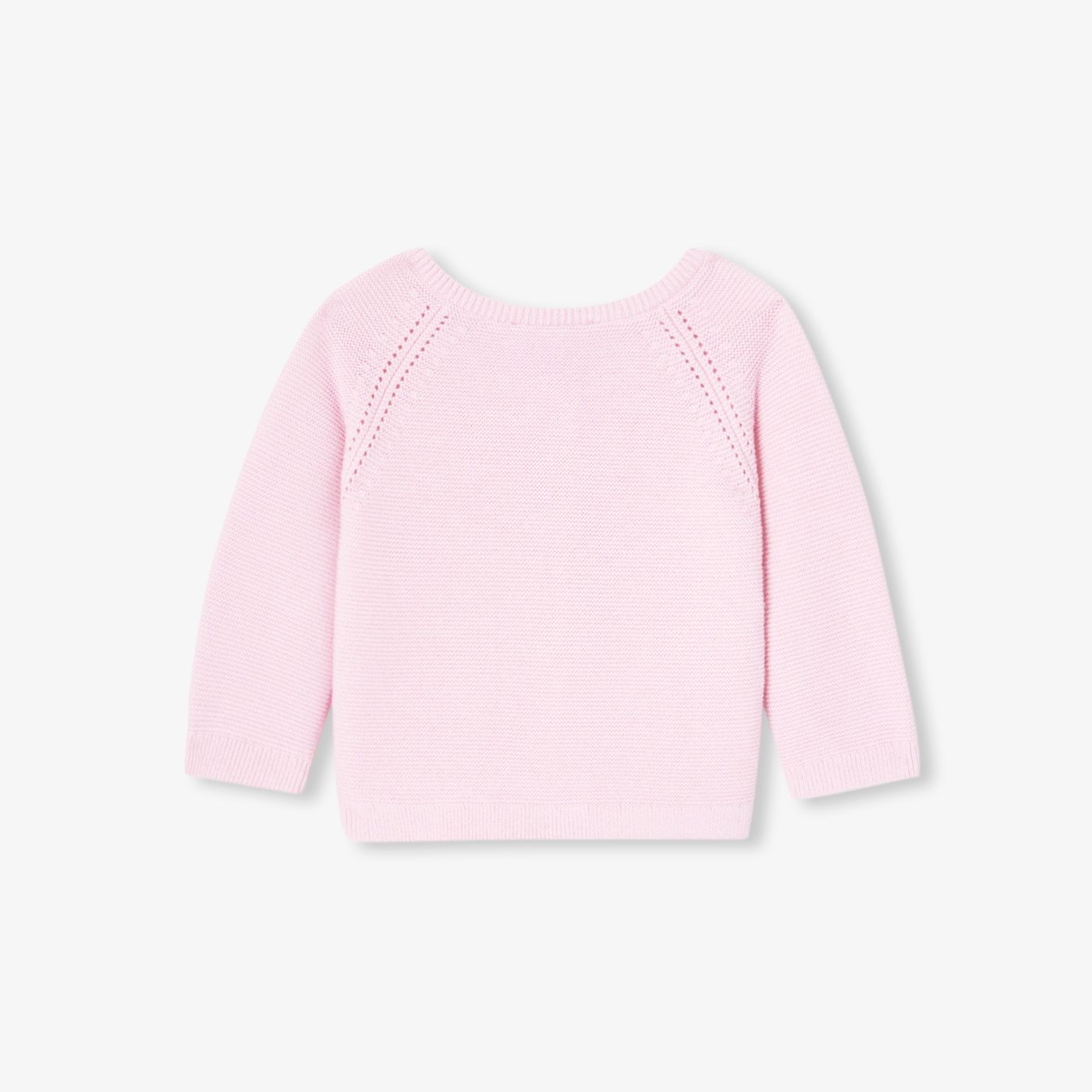 Baby girl cardigan in garter stitch cotton