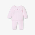 Baby girl garter-stitch top outfit set - Pale Pink Jacadi
