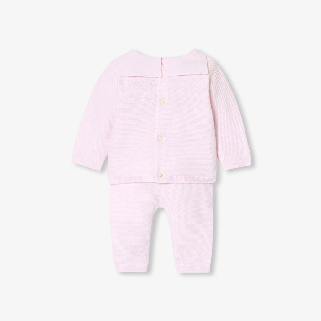 Outfit Set in Top in Garter Stitch Baby Girl - Rosa Pallido Jacadi