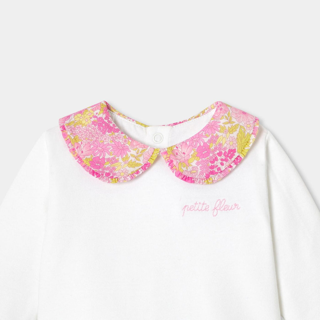 Outfit Set Comodo in Cotton Jersey Trapuntato Baby Girl - Jacadi White