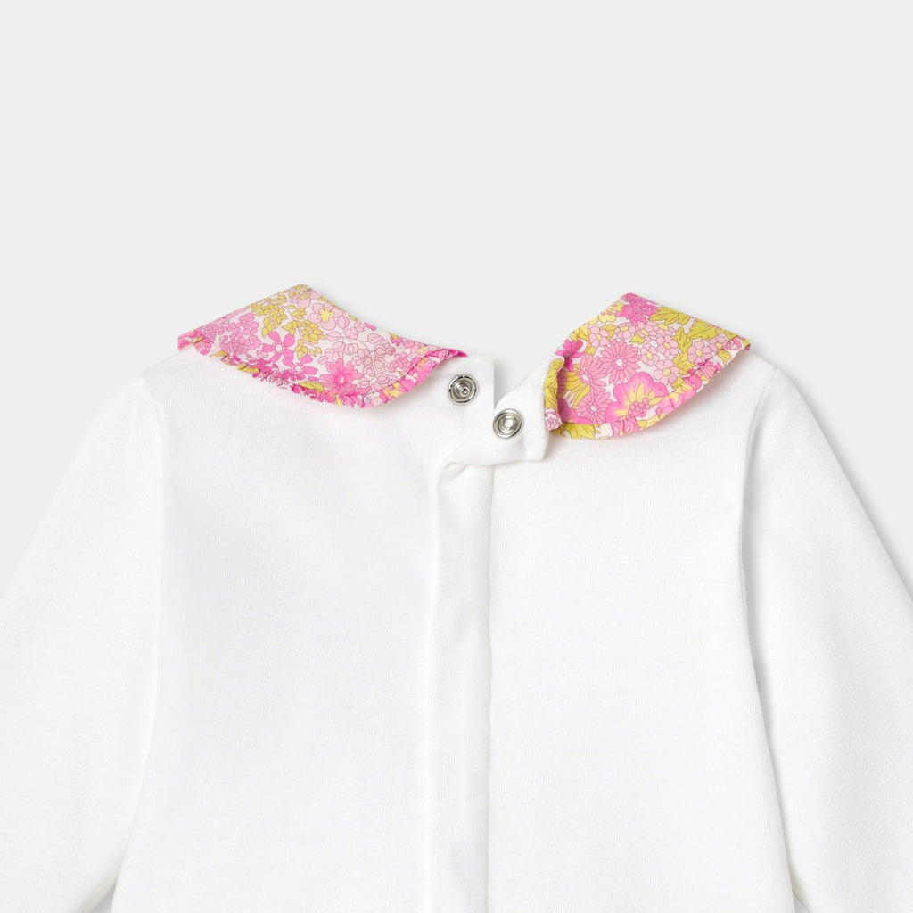 Outfit Set Comodo in Cotton Jersey Trapuntato Baby Girl - Jacadi White