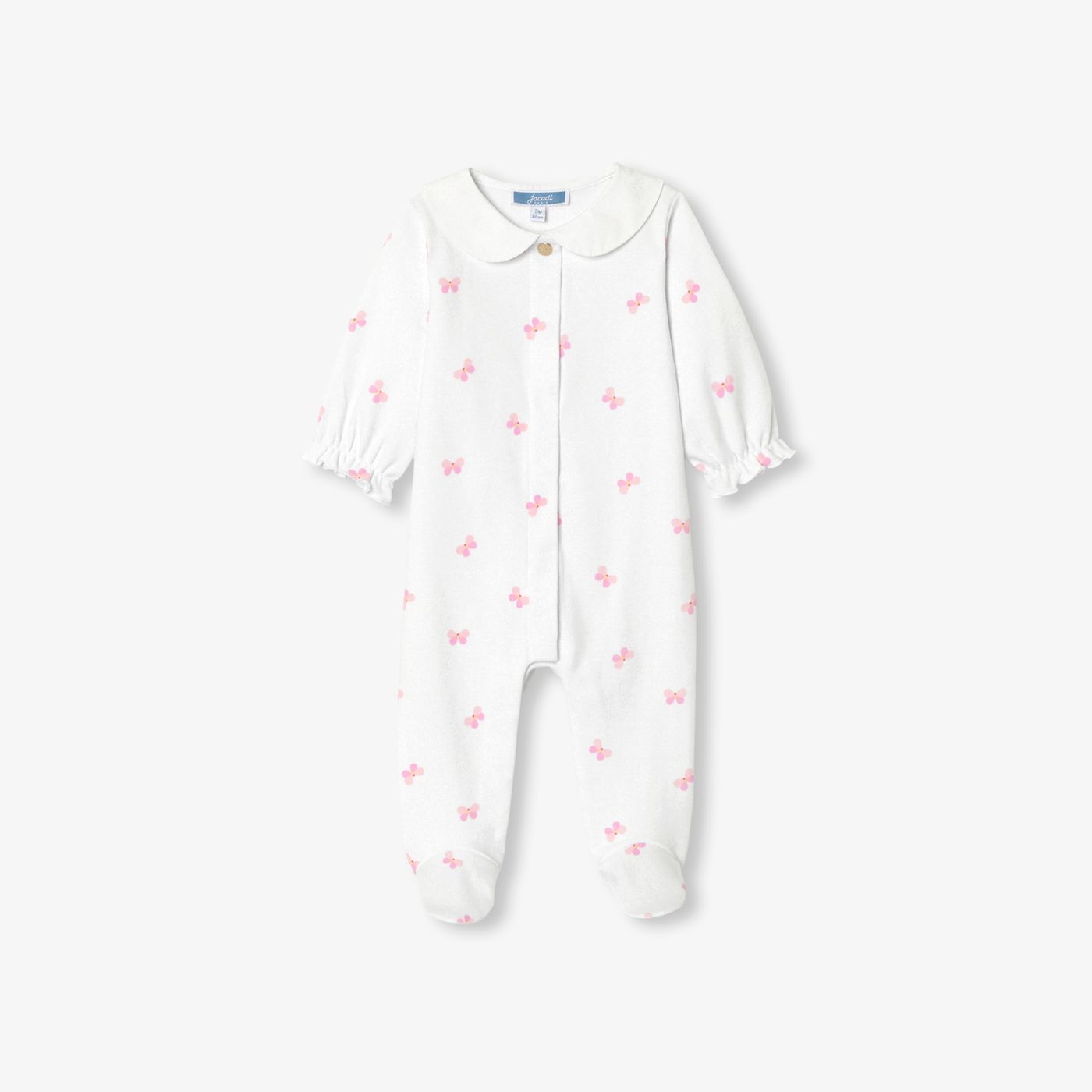 Baby girl cotton interlock pyjamas - White/Multicolour