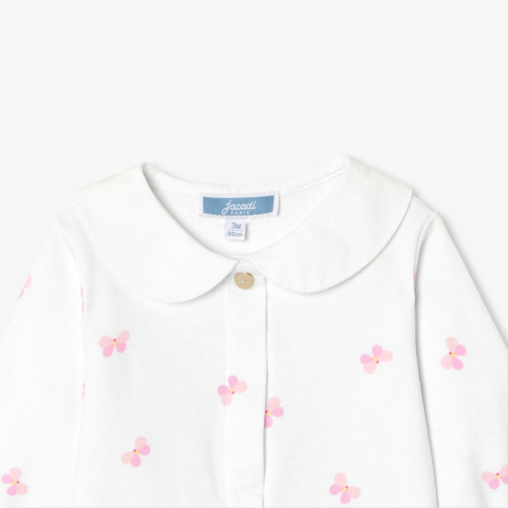 Baby girl cotton interlock pyjamas - White/Multicolour