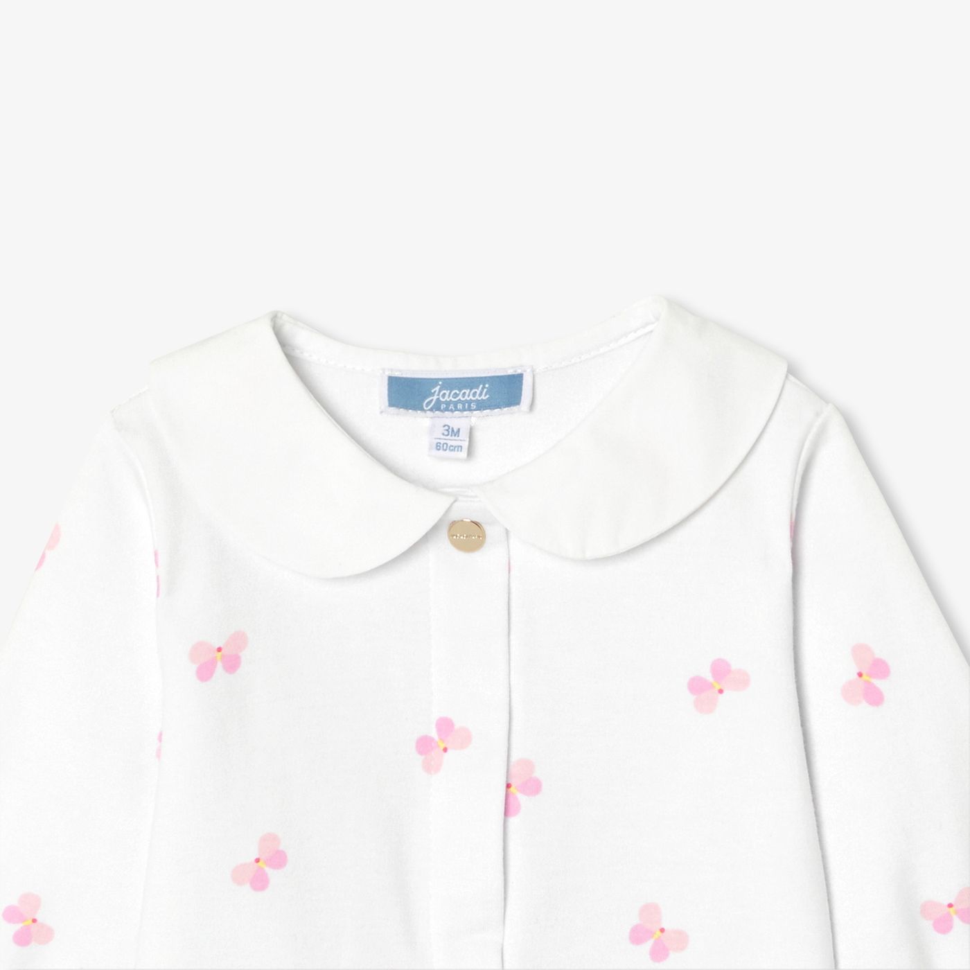 Baby girl cotton interlock pyjamas - White/Multicolour