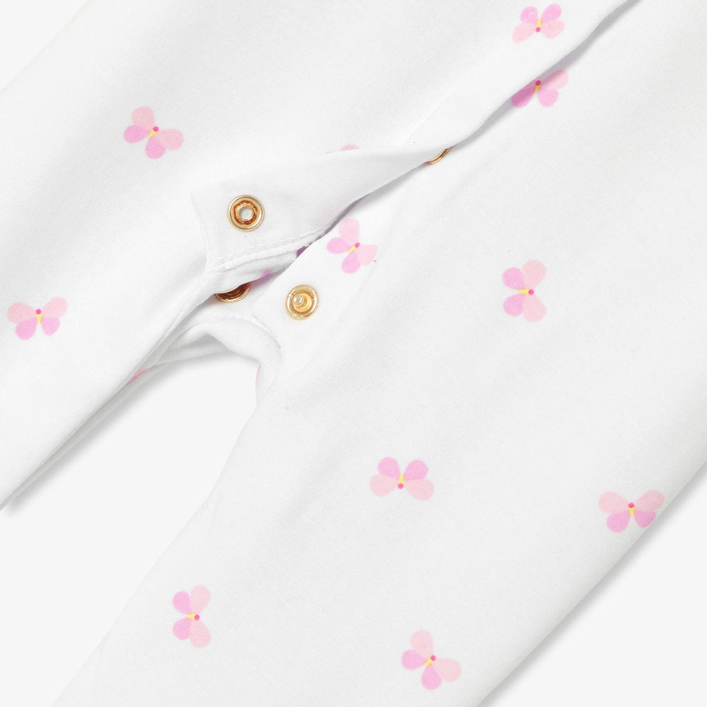 Baby girl cotton interlock pyjamas - White/Multicolour