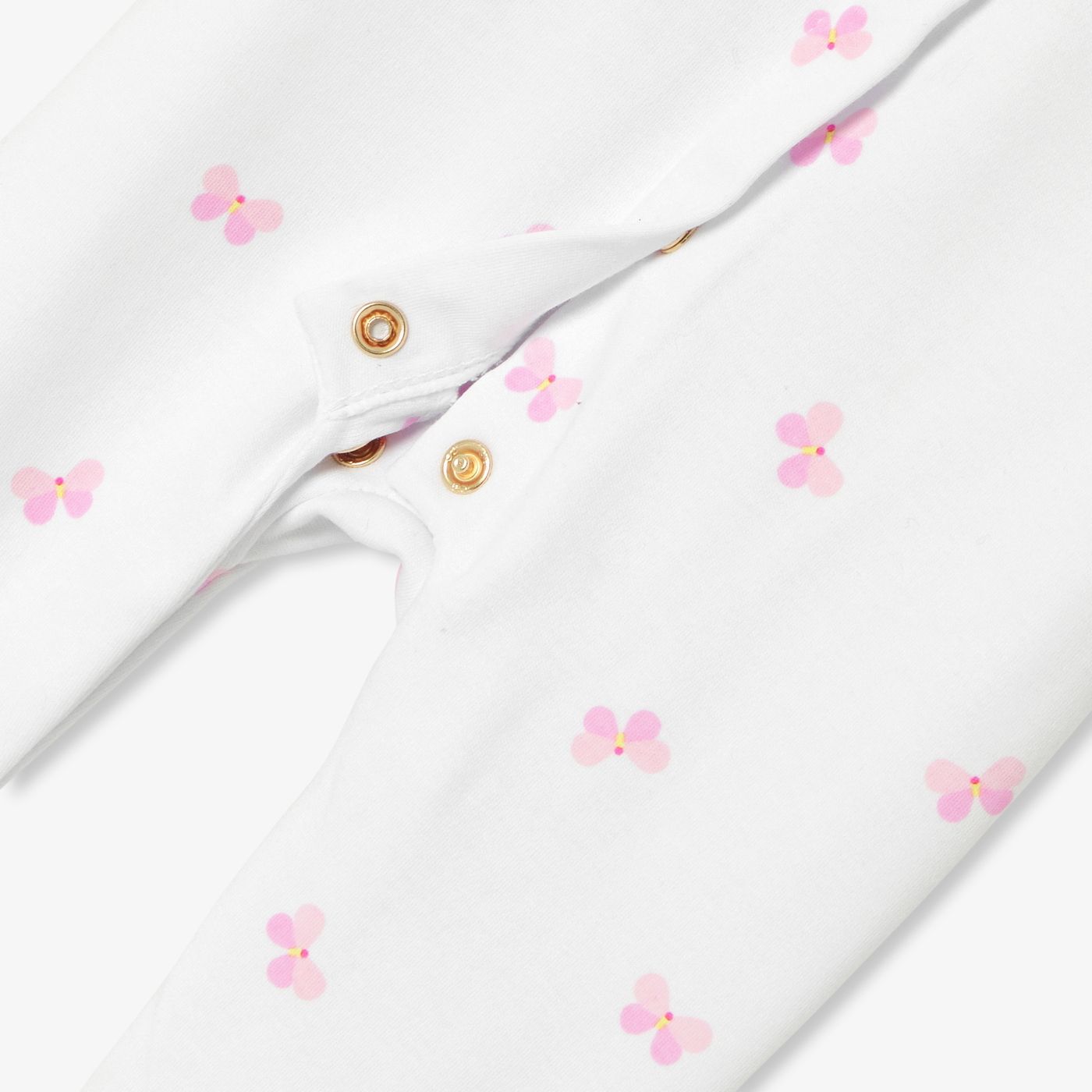 Baby girl cotton interlock pyjamas - White/Multicolour