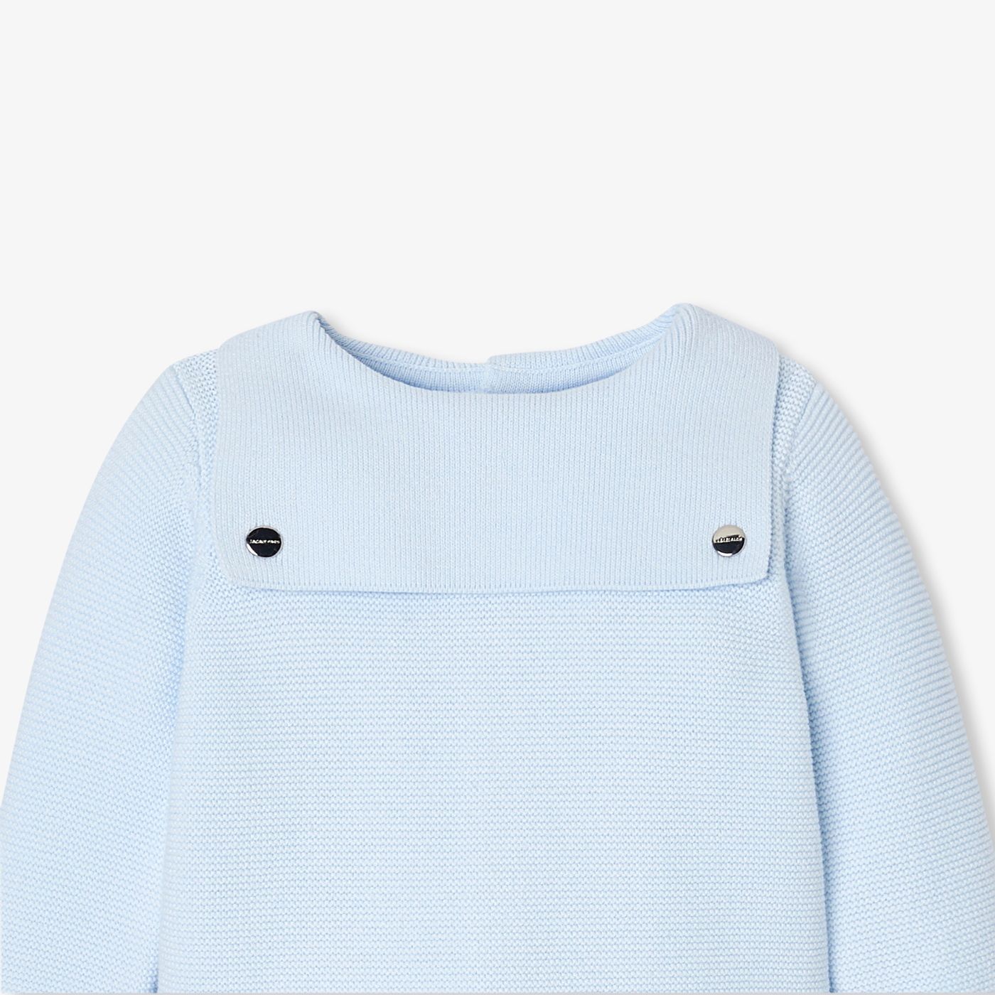 Outfit Set in Top in Garter Stitch Baby Boy - Blu Chiaro