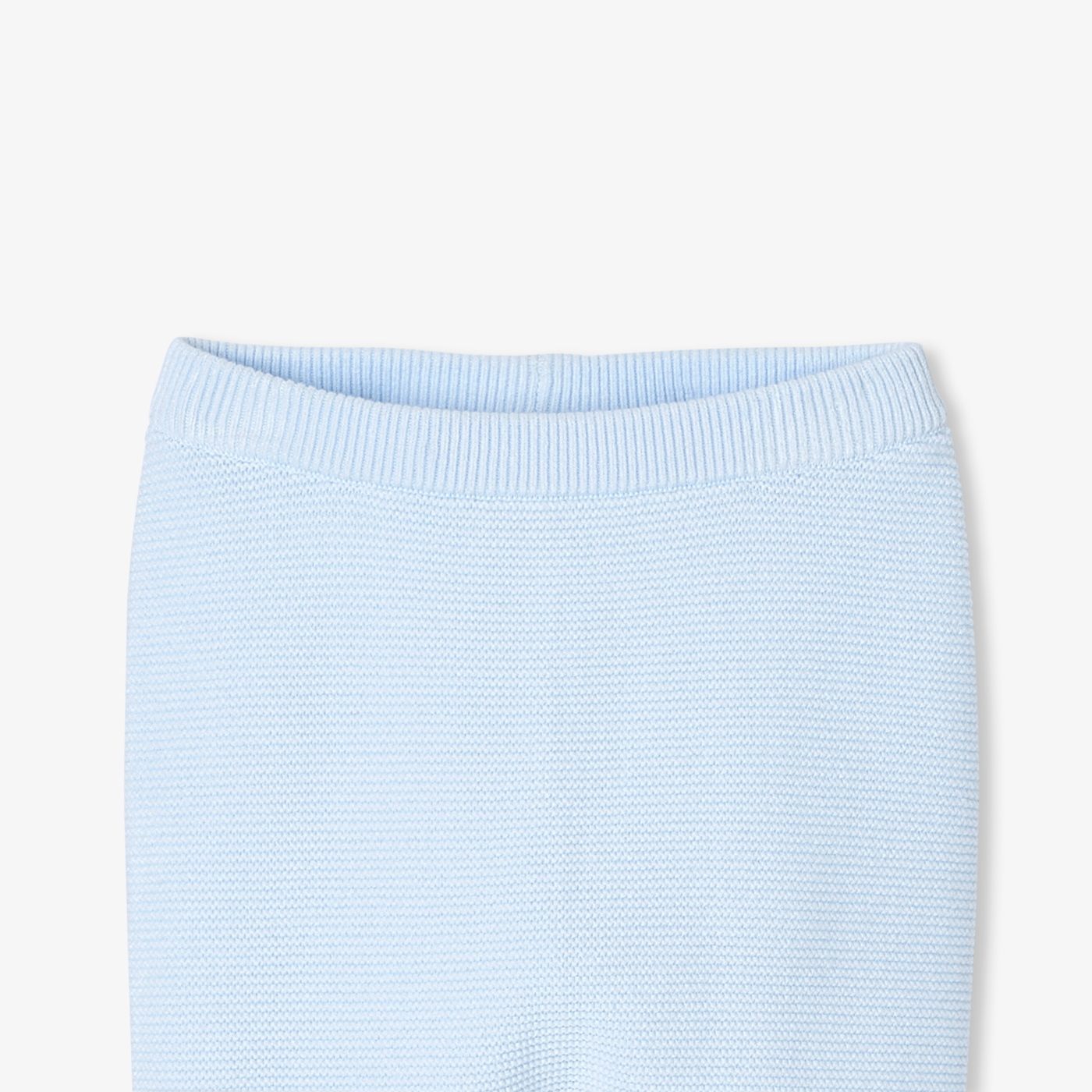 Outfit Set in Top in Garter Stitch Baby Boy - Blu Chiaro
