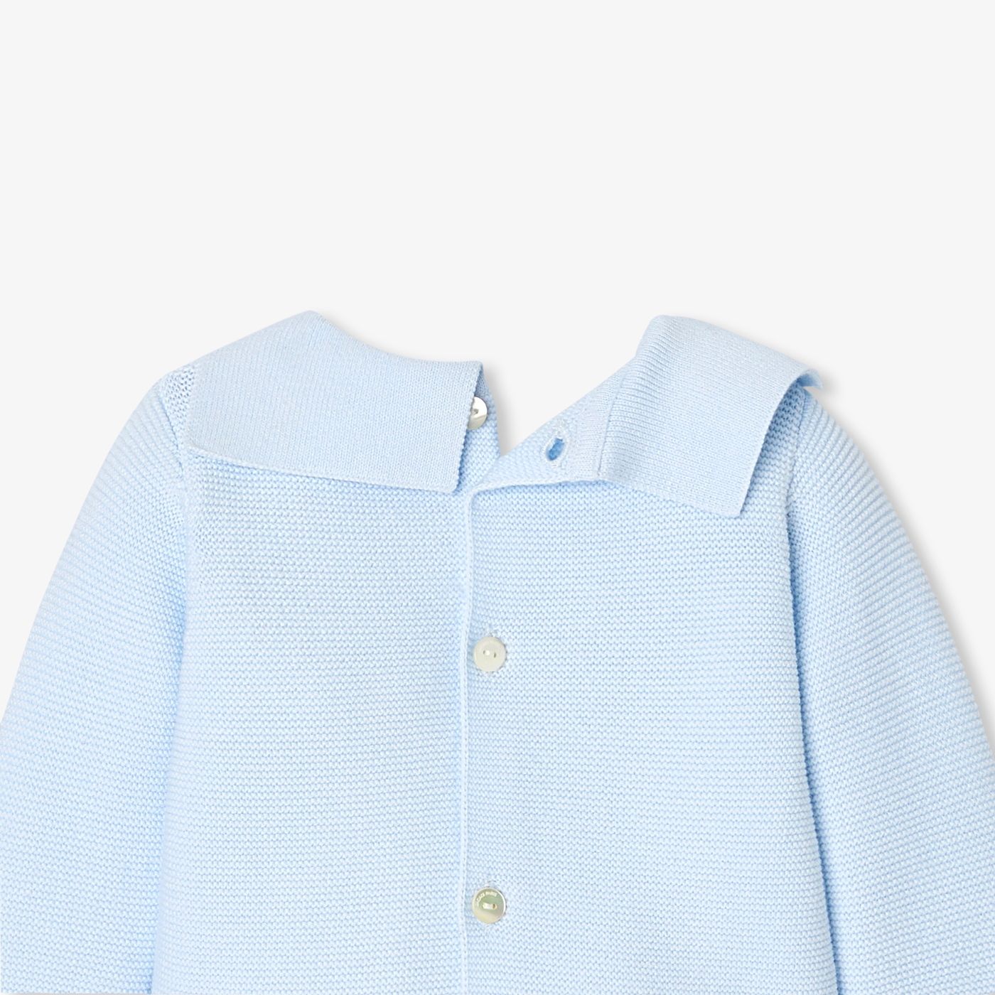 Outfit Set in Top in Garter Stitch Baby Boy - Blu Chiaro
