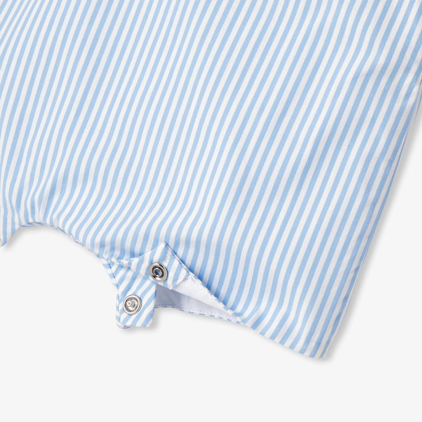 Baby boy striped poplin short dungarees - Blue/White