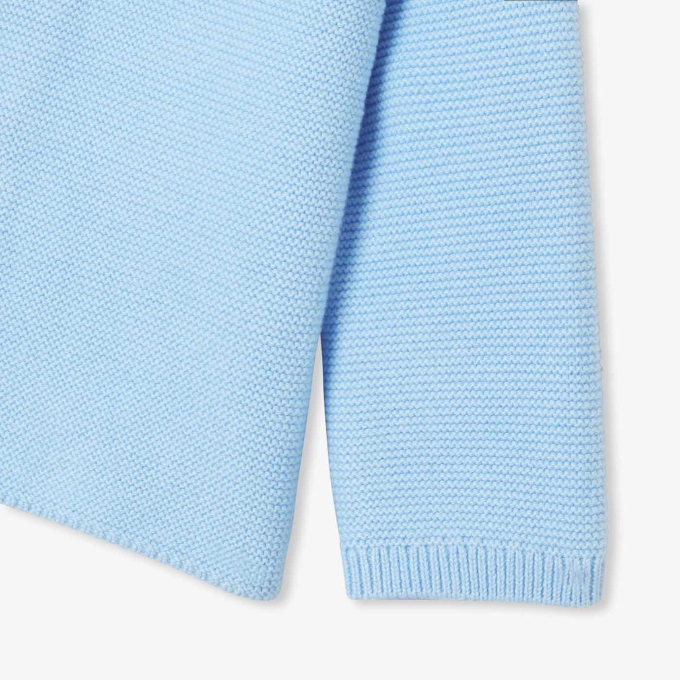 Baby boy cotton garter-stitch cardigan - Ocean Blue