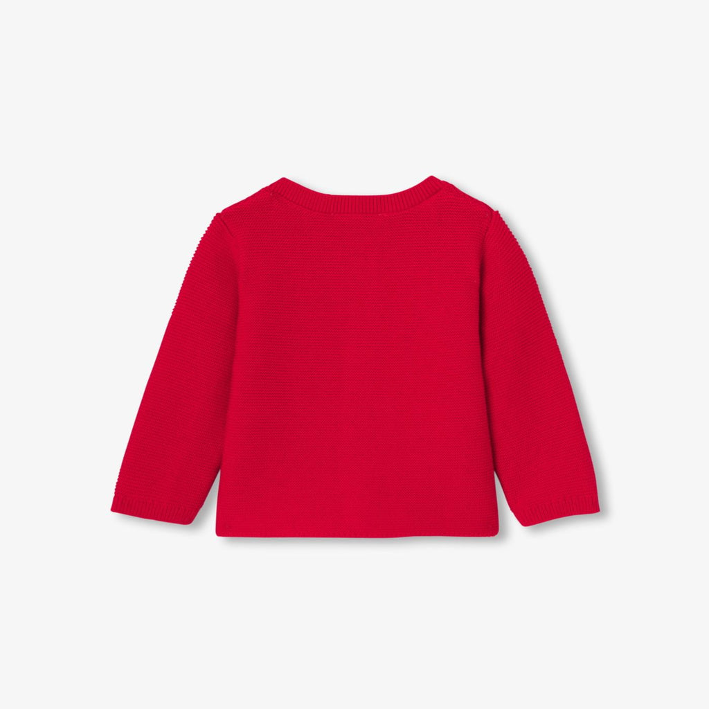 Baby boy cotton garter-stitch cardigan - Jacadi Red