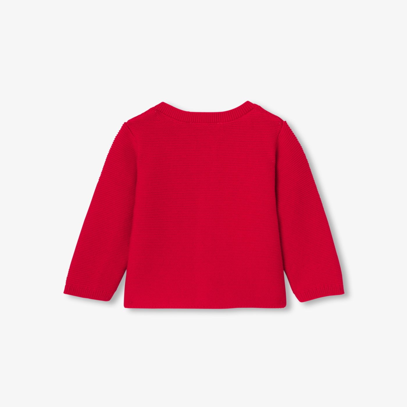 Baby boy cotton garter-stitch cardigan - Jacadi Red