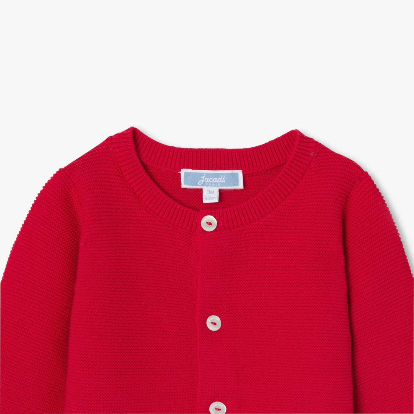 Baby boy cotton garter-stitch cardigan - Jacadi Red