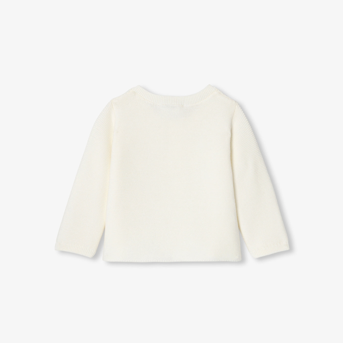 Baby boy cotton garter-stitch cardigan - Jacadi Sweet White