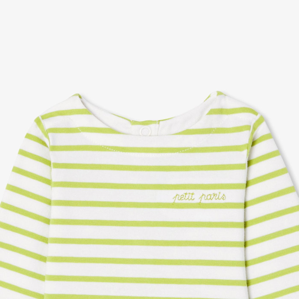 Baby striped cotton bodysuit