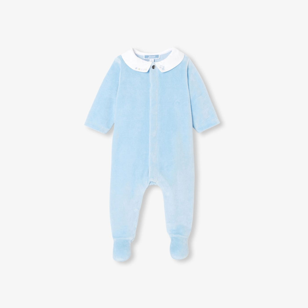 Baby boy velvet pyjamas - Ocean Blue