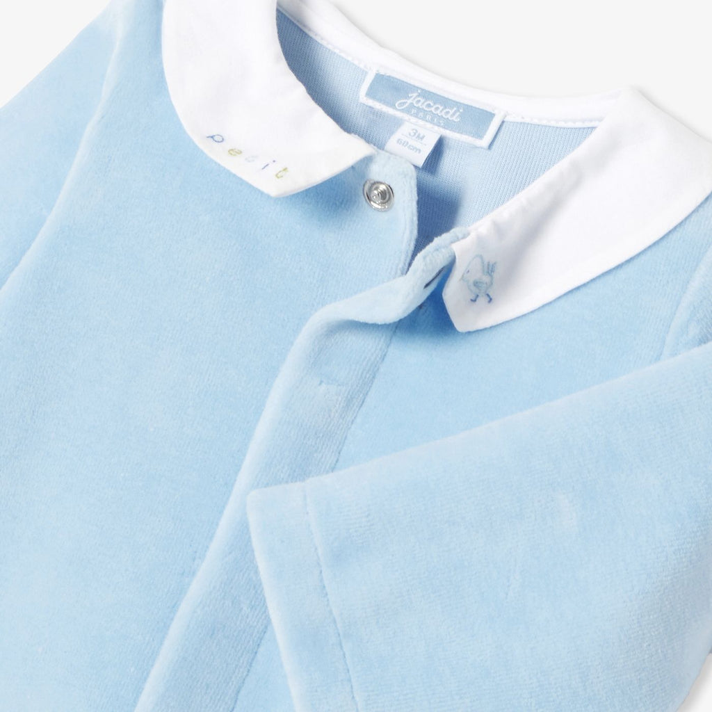 Baby boy velvet pyjamas - Ocean Blue