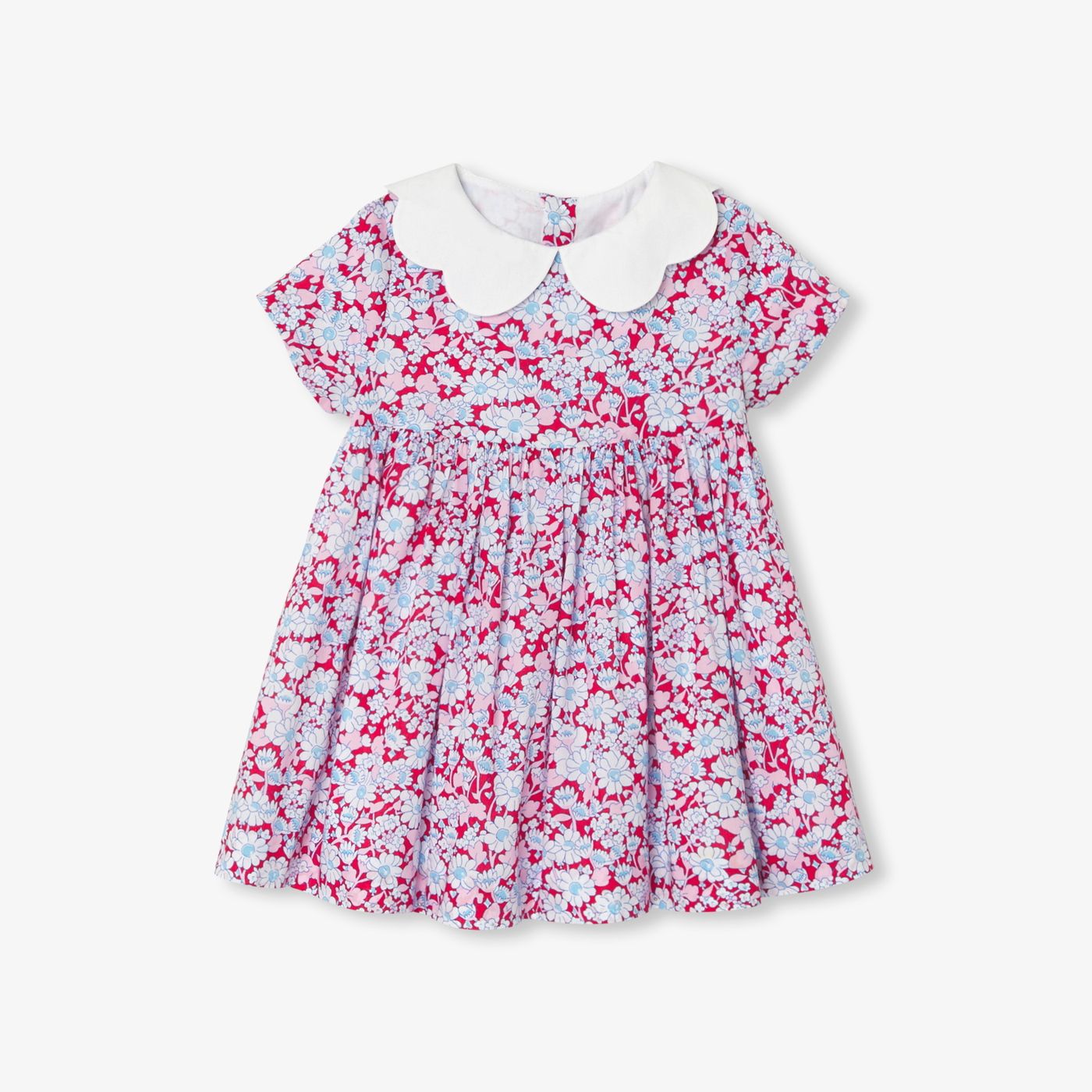 Dress in Liberty Fabric Baby Girl - Red/Multicolour