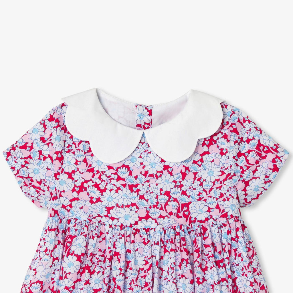 Dress in Liberty Fabric Baby Girl - Red/Multicolour