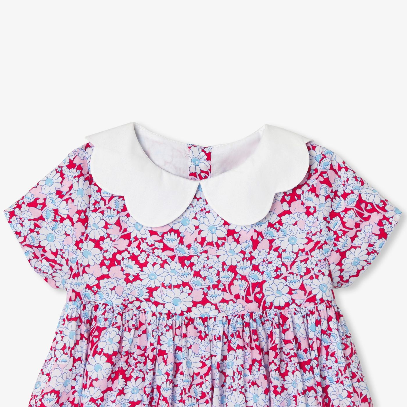 Dress in Liberty Fabric Baby Girl - Red/Multicolour