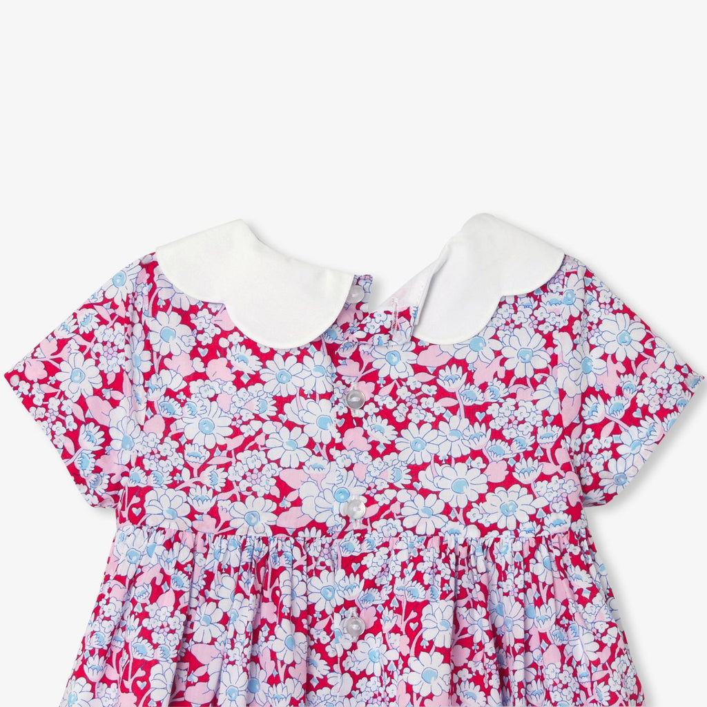 Dress in Liberty Fabric Baby Girl - Red/Multicolour