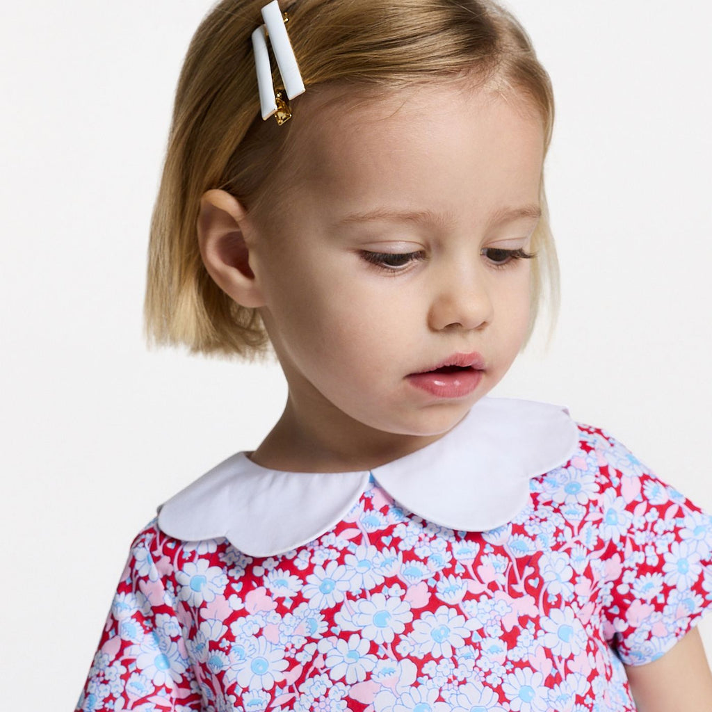 Dress in Liberty Fabric Baby Girl - Red/Multicolour