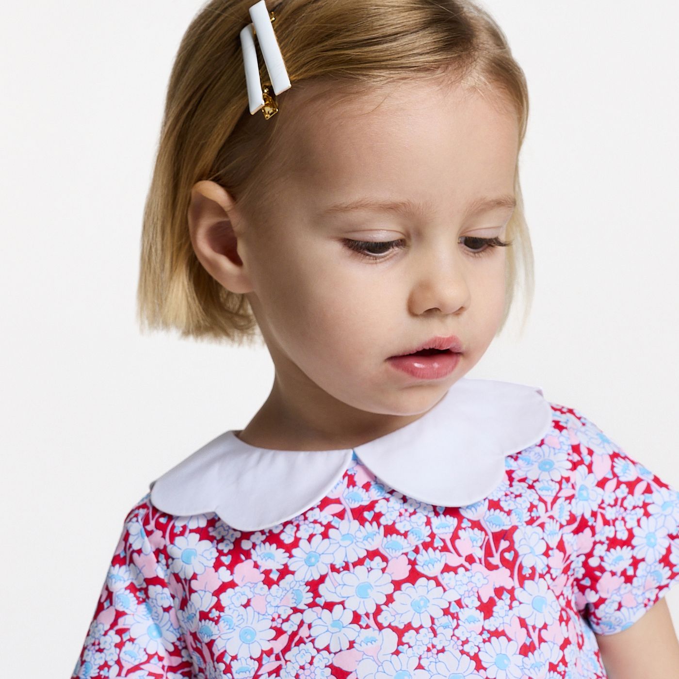 Dress in Liberty Fabric Baby Girl - Red/Multicolour