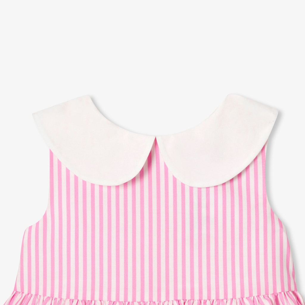Baby girl sleeveless poplin dress - Pink/Multicolour